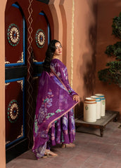 Dusky Delight By Feathers Unstitched 3 Piece Summer Suit-MEHZAL-FT464