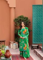 Dusky Delight By Feathers Unstitched 3 Piece Summer Suit-ZOHAL-FT459