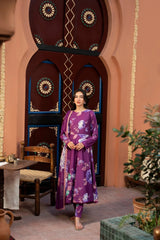 Dusky Delight By Feathers Unstitched 3 Piece Summer Suit-MEHZAL-FT464