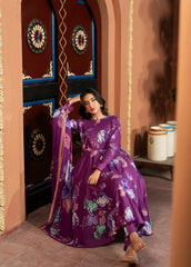 Dusky Delight By Feathers Unstitched 3 Piece Summer Suit-MEHZAL-FT464