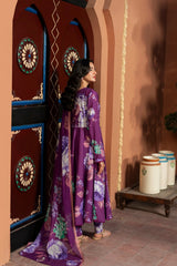 Dusky Delight By Feathers Unstitched 3 Piece Summer Suit-MEHZAL-FT464
