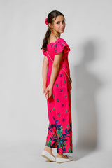 Sprinkles Stitched 1 Piece Summer Jumpsuit Kids Collection'2025-Coral Blossom Jumpsuit