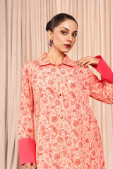 Stitch Vibes Stitched 3 Piece Luxe Suit-Coral Blush