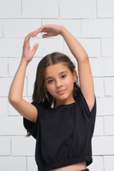 Sprinkles Stitched 1 Piece Summer Shirts Kids Collection'2025-Black - Crop Basic Tee - Jersey