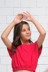 Sprinkles Stitched 1 Piece Summer Shirts Kids Collection'2025-Red - Crop Basic Tee - Jersey