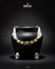 Crest Choker Necklace Set Feroza - Zeesy Jewellery