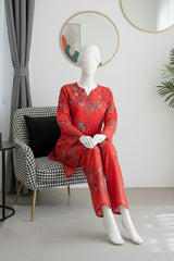 Lush Aura By Almeerah Stitched 2 Piece Premium Bana Dora Lawn Collection'2025-Crimson Bloom Muse