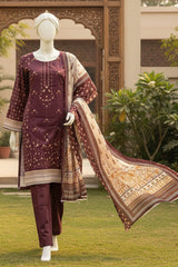 Almeerah Unstitched 3 Piece Winter Khaddar Luxe Collection'2025-Crimson Winter Rose