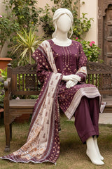 Almeerah Unstitched 3 Piece Winter Khaddar Luxe Collection'2025-Crimson Winter Rose