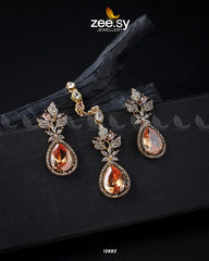 Crocus Earrings Set Golden Champagne - Zeesy Jewellery