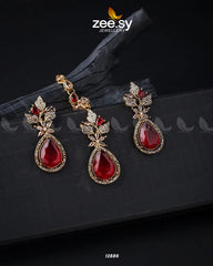 Crocus Earrings Set Golden Red - Zeesy Jewellery
