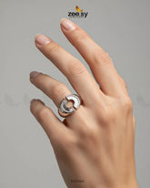 Curved Jewel Tone Ring - Zeesy Jewellery