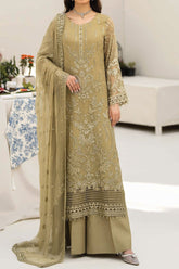Aaraish By Lavish Premium Unstitched 3 Piece Luxury Formals Collection'2024-D-01-Olive