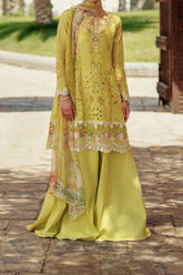 Noor Saadia Asad Unstitched 3 Piece Eid Handwork Laserkari Emb Lawn Suit-D-01