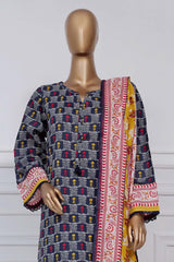 Sada Bahar Stitched 3 Piece Printed Lawn Vol-02 Collection'2025-PR-336-Navy Blue