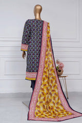 Sada Bahar Stitched 3 Piece Printed Lawn Vol-02 Collection'2025-PR-336-Navy Blue