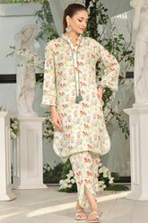 Zinnia By Guzel Stitched 2 Piece Co Ords Digital Printed Lawn Suit-D-02-Subtle Green