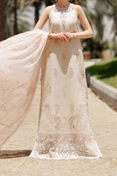 Noor Saadia Asad Unstitched 3 Piece Eid Handwork Laserkari Emb Lawn Suit-D-02