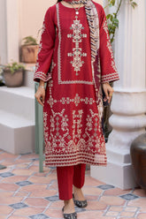 Adan's Libas Lawn By Zia Unstitched 3 Piece Emb Lawn Suit-D-02