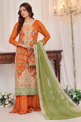 Inaya By Soghat Unstitched 3 Piece Luxury Chiffon Suit-D-04