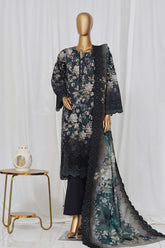 Sada Bahar Stitched 3 Piece Laser Cutwork Chikankari Vol-01 Suit-D-07-B-Black