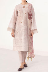 Delia By Jazmin Unstitched 3 Piece Luxury Emb Lawn Suit-D-09