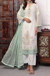 Florum By Soghat Unstitched 3 Piece Luxury Formals Handwork Chiffon Collection'2024-D-09