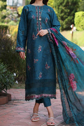 Eid Luxe Printkari By Noor Saadia Asad Unstitched 3 Piece Emb Lawn Suit-D-09