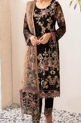 Rangoon By Ramsha Unstitched 3 Piece Luxury Emb Chiffon Vol-12 Suit-D-1204
