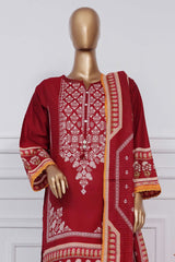 Sada Bahar Stitched 3 Piece Printed Lawn Vol-02 Suit-PR-1296-Red