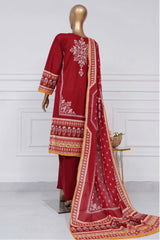 Sada Bahar Stitched 3 Piece Printed Lawn Vol-02 Suit-PR-1296-Red
