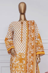 Sada Bahar Stitched 3 Piece Printed Lawn Vol-02 Suit-PR-1308-Mustard