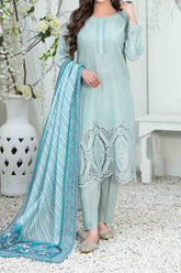 Le Classique By Tawakkal Unstitched 3 Piece Emb Heavy Schiffli Lawn Suit-D-2243