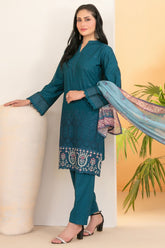 Dinara By Tawakkal Unstitched 3 Piece Emb Schiffli Lawn Suit-D-2284
