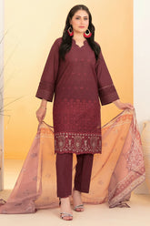 Dinara By Tawakkal Unstitched 3 Piece Emb Schiffli Lawn Suit-D-2289