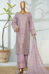 Bin Saeed Stitched 3 Piece Luxury Emb Lawn Suit-D-2703 PURPLE