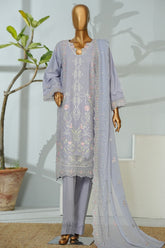 Bin Saeed Stitched 3 Piece Luxury Emb Lawn Suit- D-2756 LILAC