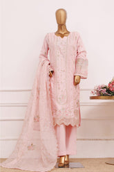 Bin Saeed Stitched 3 Piece Luxury Emb Lawn Vol-06 Suit-D-2846-Pink