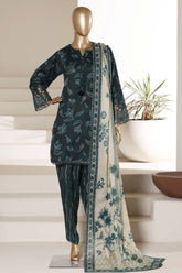 Malika By Sada Bahar Stitched 3 Piece Emb Lawn With Shalwar Suit-D-5088-B.GREEN