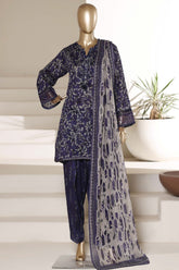 Malika By Sada Bahar Stitched 3 Piece Emb Lawn With Shalwar Suit-D-5091-BLUE