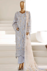 Sada Bahar Stitched 3 Piece Festive Emb Lawn With Fancy Dupatta Vol-01 Suit-D-646 SKY