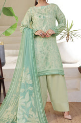 Aizal Stitched 3 Piece Printed Lawn Suit-A-P-654-GREEN