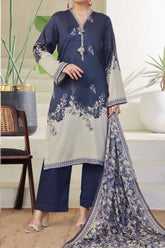 Aizal Stitched 3 Piece Printed Lawn Suit-A-P-656-BLUE