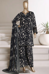 Malika By Sada Bahar Stitched 3 Piece Festive Lawn Vol-01 Suit-D-73-GREEN