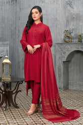 Espoir by Tawakkal Unstitched 3 Piece Leather Peach Winter Suit-E-7972