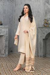 Espoir by Tawakkal Unstitched 3 Piece Leather Peach Winter Suit-E-7974
