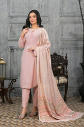 Espoir by Tawakkal Unstitched 3 Piece Leather Peach Winter Suit-E-7979
