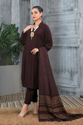 Espoir by Tawakkal Unstitched 3 Piece Leather Peach Winter Suit-E-7980