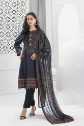 Namah by Tawakkal Unstitched 3 Piece Emb Digital Print Staple Linen Suit-N-8005