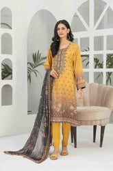 Namah by Tawakkal Unstitched 3 Piece Emb Digital Print Staple Linen Suit-N-8009